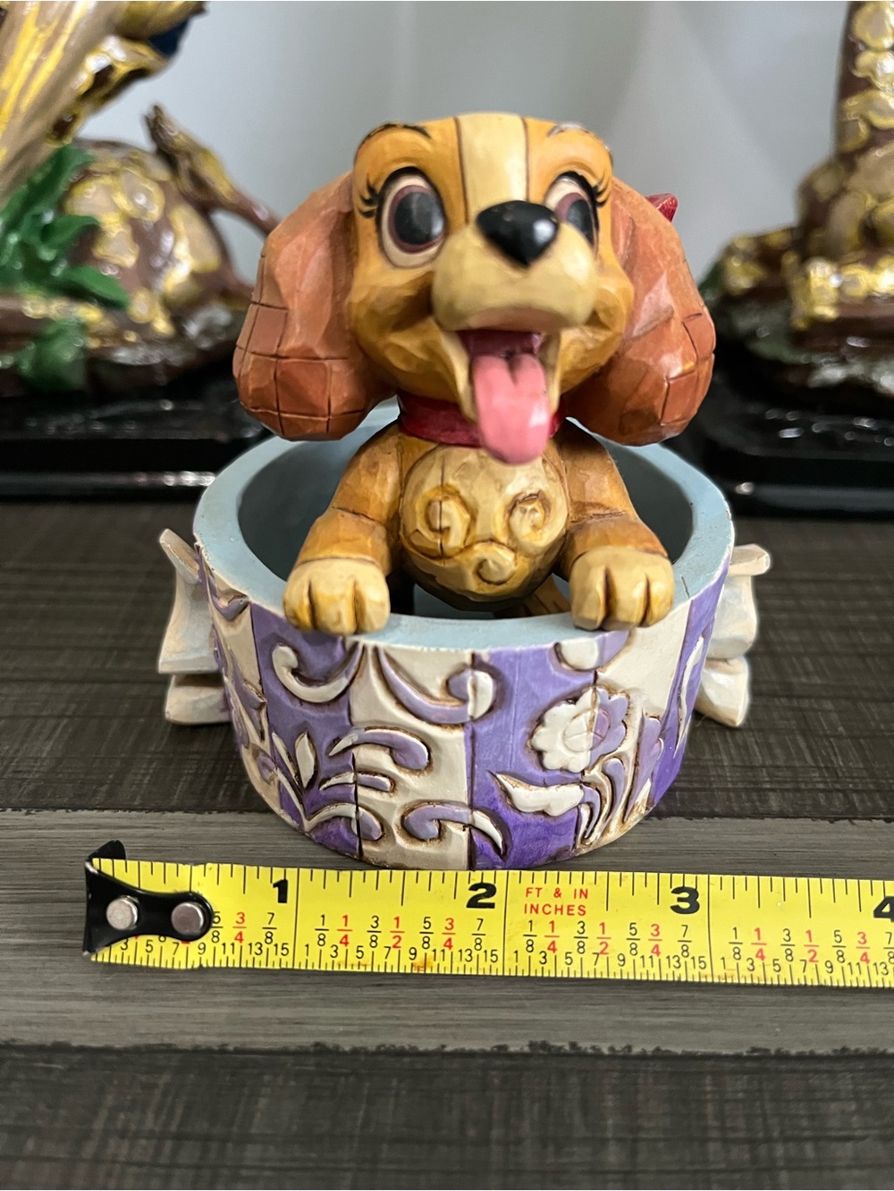 Whimsical Jim Shore Lady Figurine Purple Floral Base